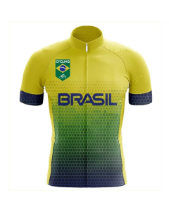 Camisa Ciclismo Brasil - Amarelo