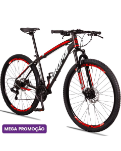 Bicicleta Dropp Z3 Aro 29 Câmbios Shimano 21 Marchas Freio a Disco Mecânico com Suspensão - Preto+Vermelho