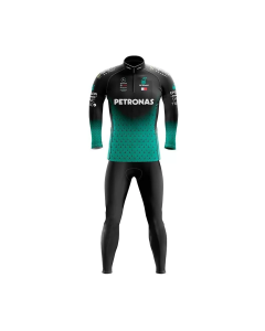 Conjunto Ciclismo Calça e Camisa Manga Longa Black - Preto+verde
